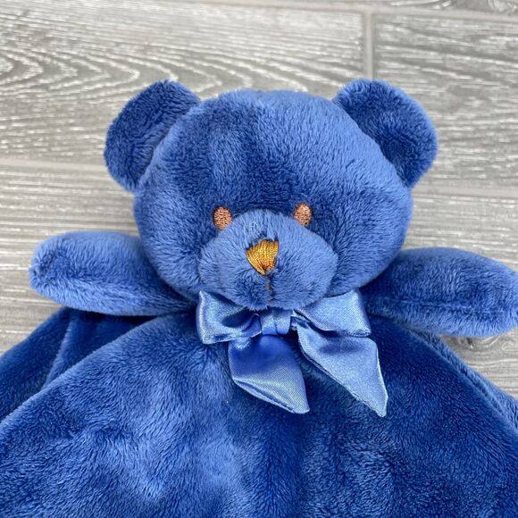 Blankets and Beyond NUNU Dark Blue Bear Lovey Plush Teddy Security Blanket - NEW - Picture 2 of 12